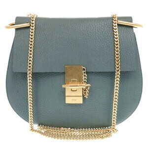 Chloe Drew leather blue chain shoulder bag